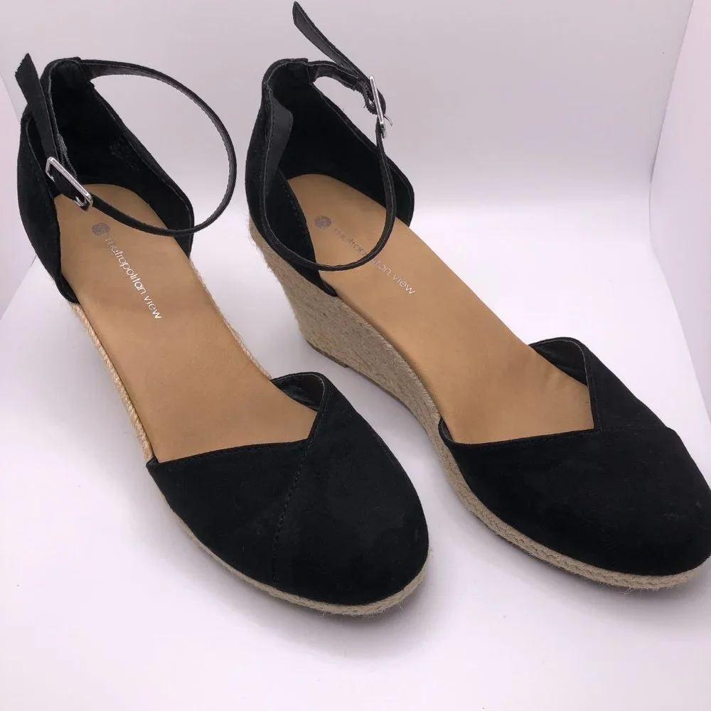 Metropolitan View Bailey Espadrilles Woven Shoes Sling Back Heels Size 9 - Picture 3 of 8